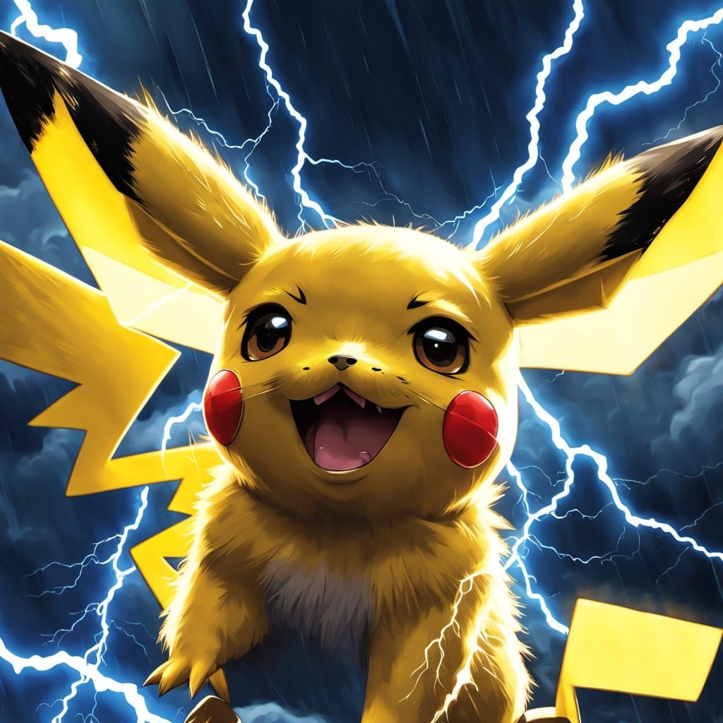 Pikachu Unleashes Max Power in Lightning Storm