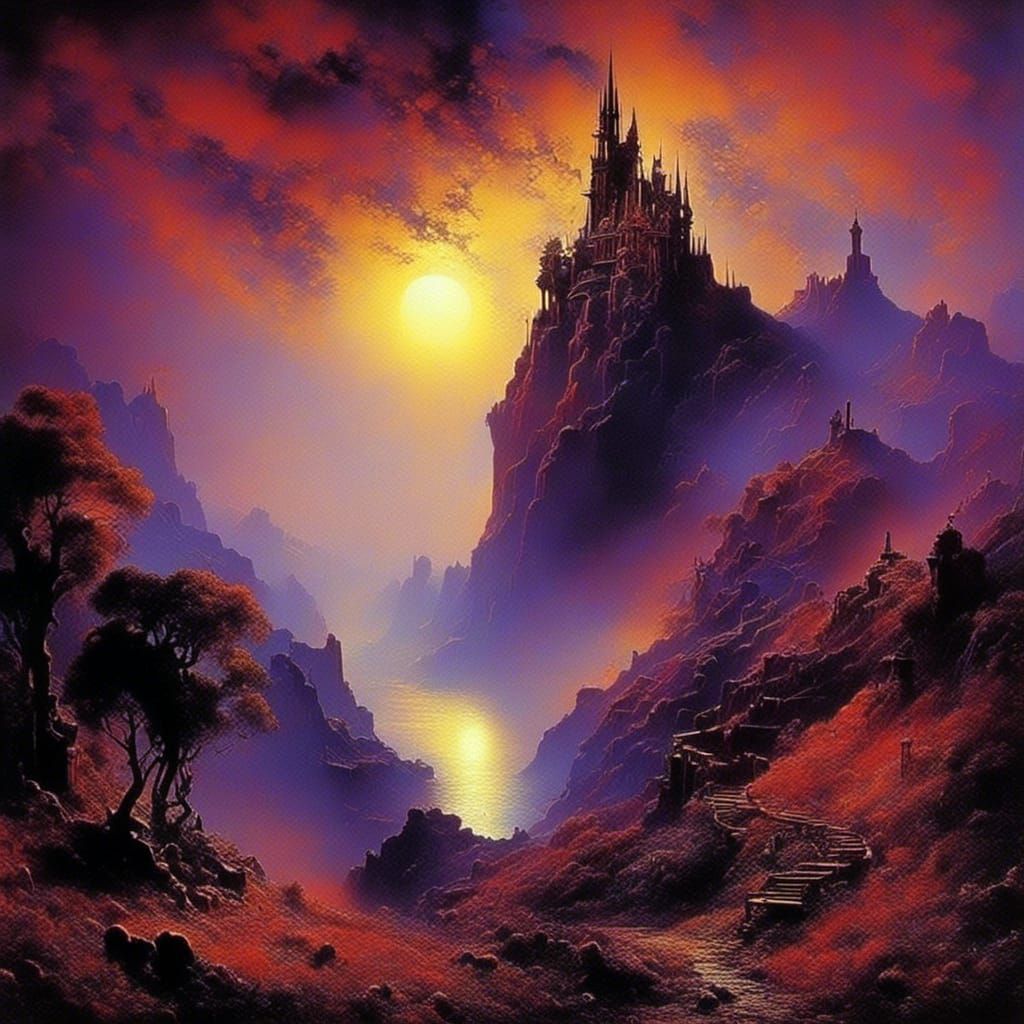 Epic Fantasy Landscape in Digital Art Style