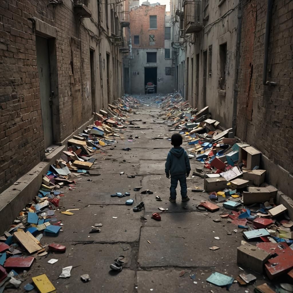 A Haunting Monument to Forgotten Innocence in a Desolate Urb...