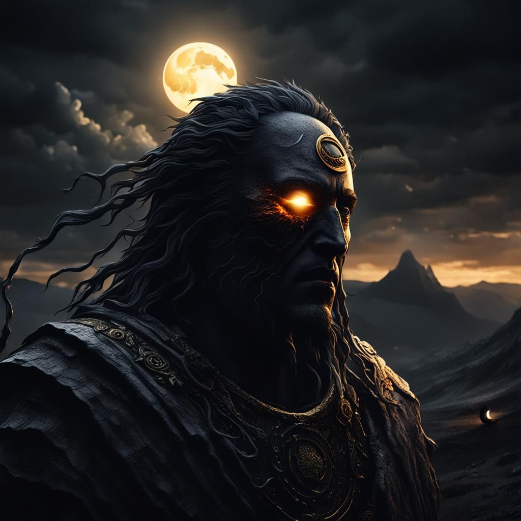 Dark Fantasy Eclipse with Sinister Figure