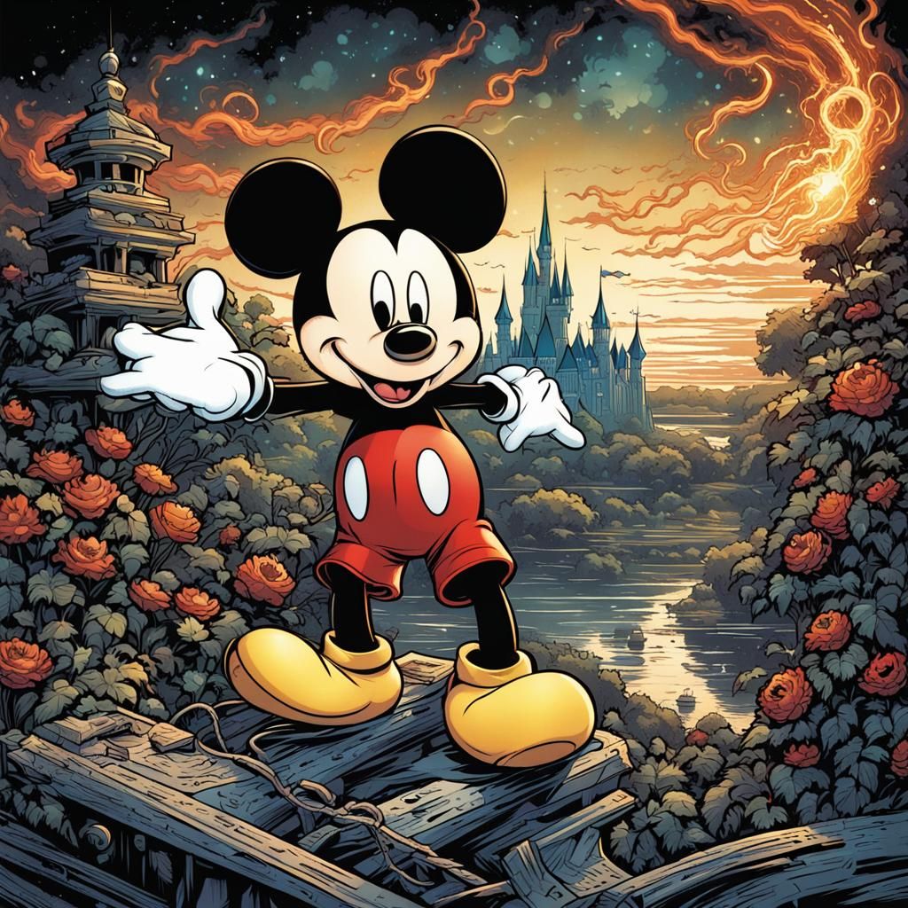Mickey Mouse in Comic Book Art Style