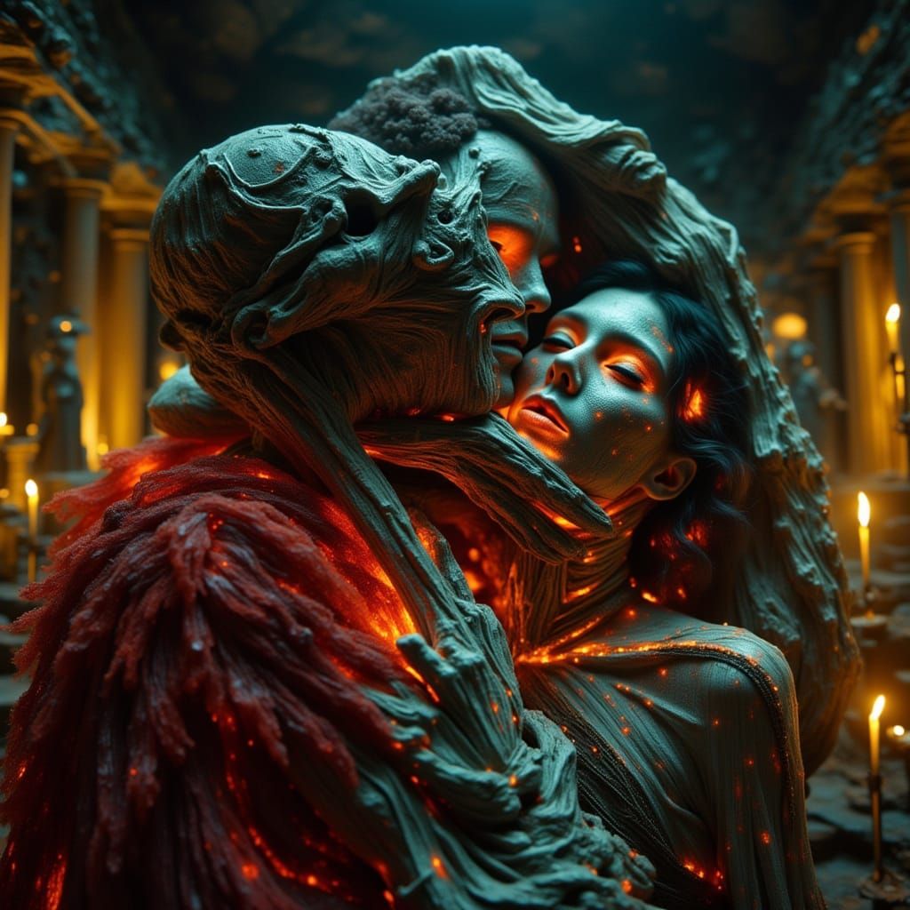 Blind Samurai Embraces Mummy in Detailed Museum