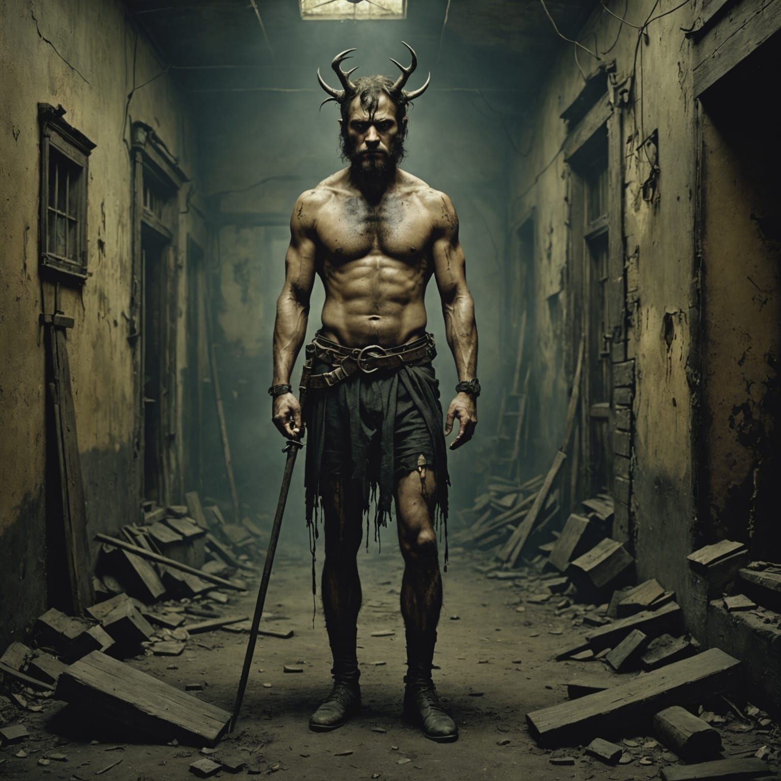 Dystopian Cityscape in Dark Fantasy Style