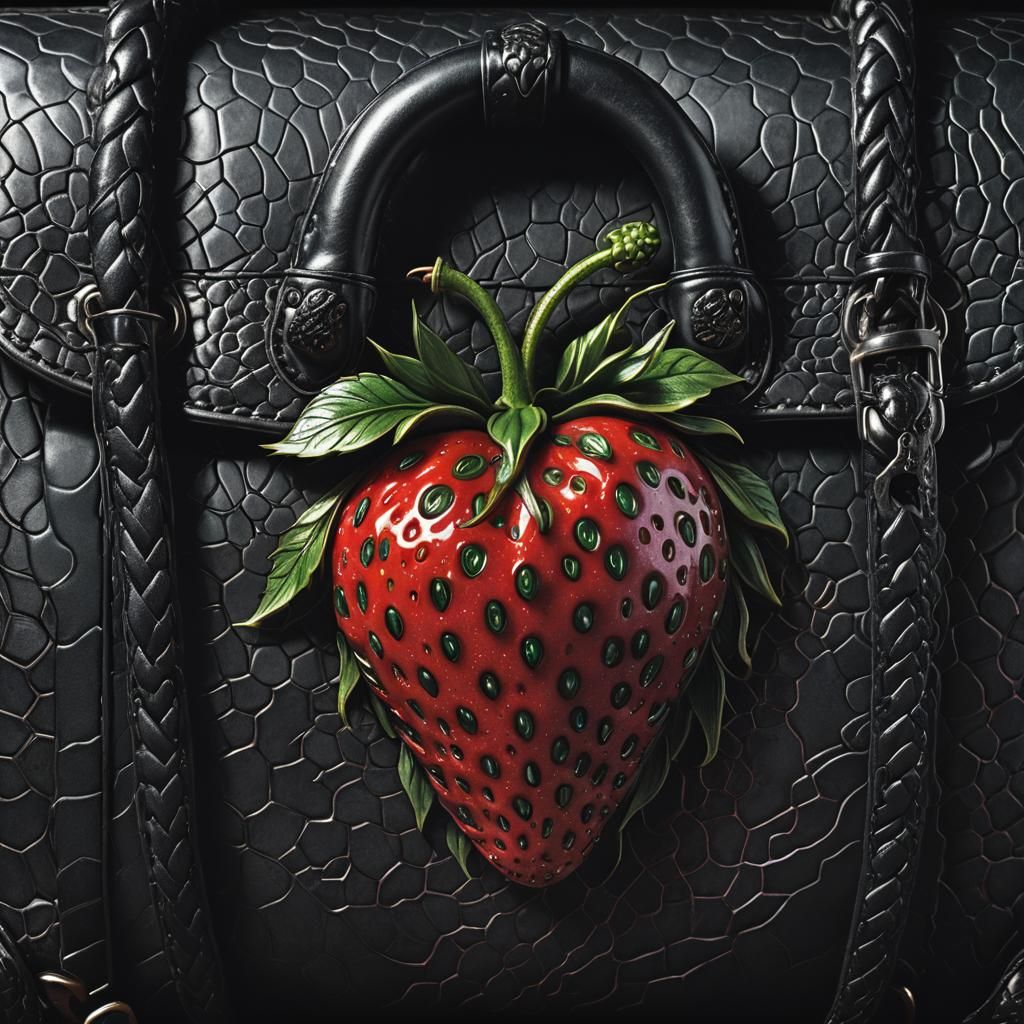 Black Strawberry on Serpent Satchel: Matte Painting