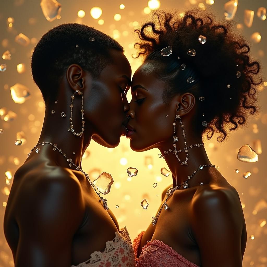 Black Couple Kissing: Love and Commitment Reflected