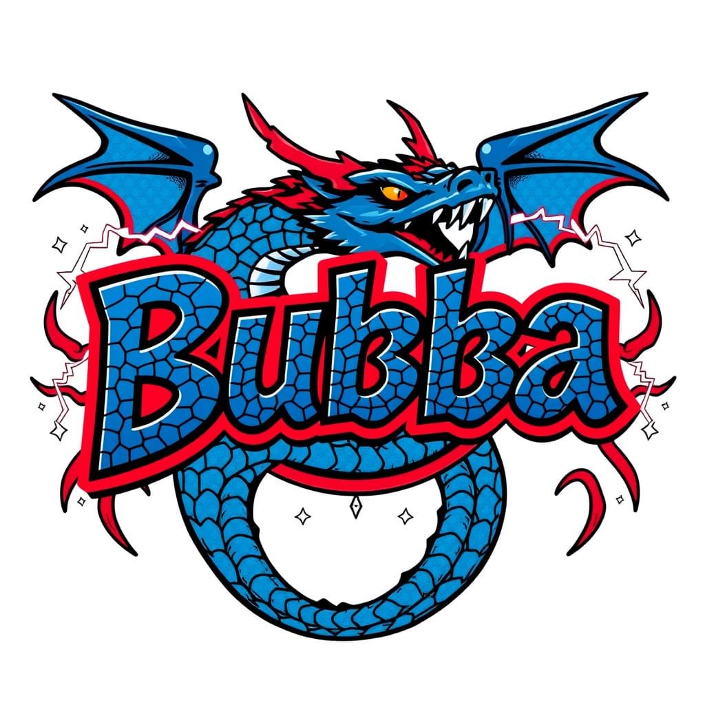 Dragon Logo with Reptile Font in Comic Book Style