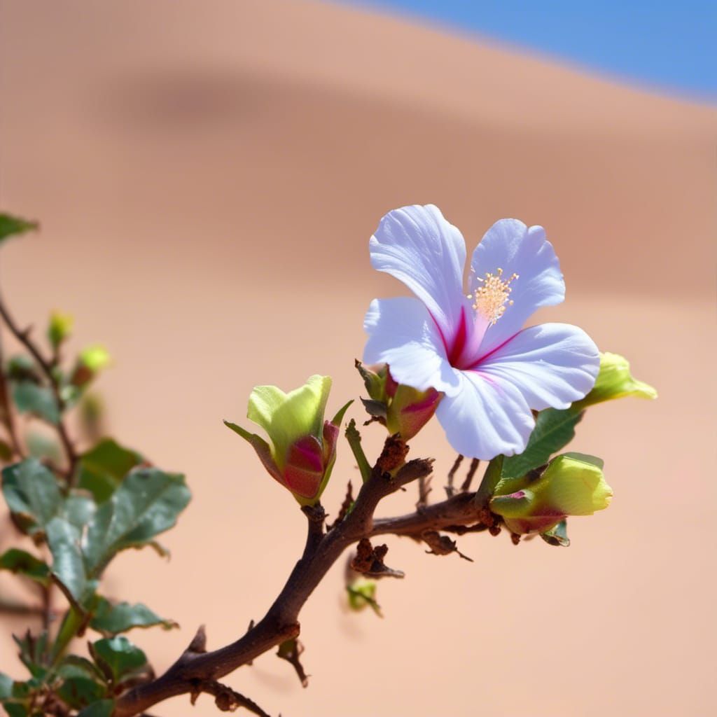 Desert Rose of Sharon in Saudi Arabian Desert