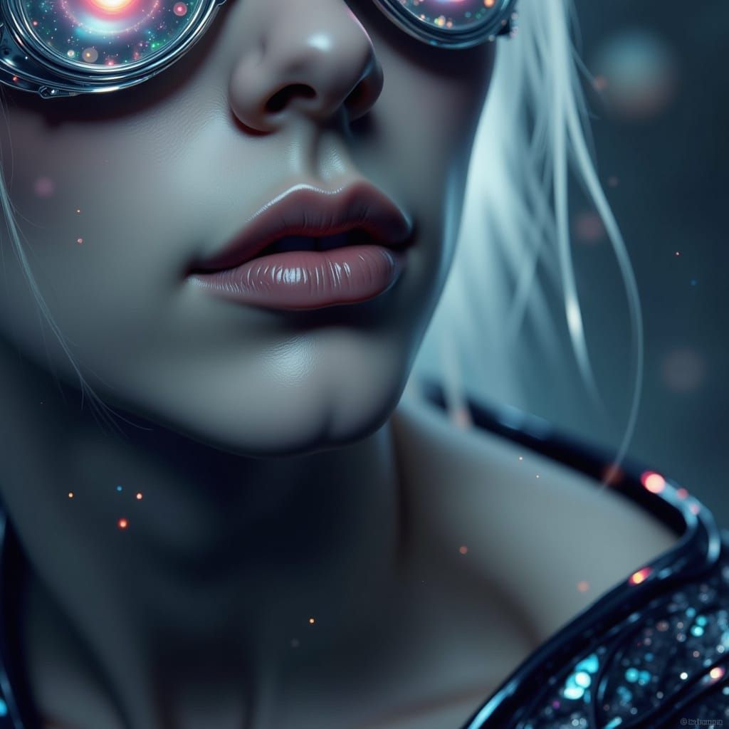 Dark Fae in a Glitchy, Shattered Glass Realm