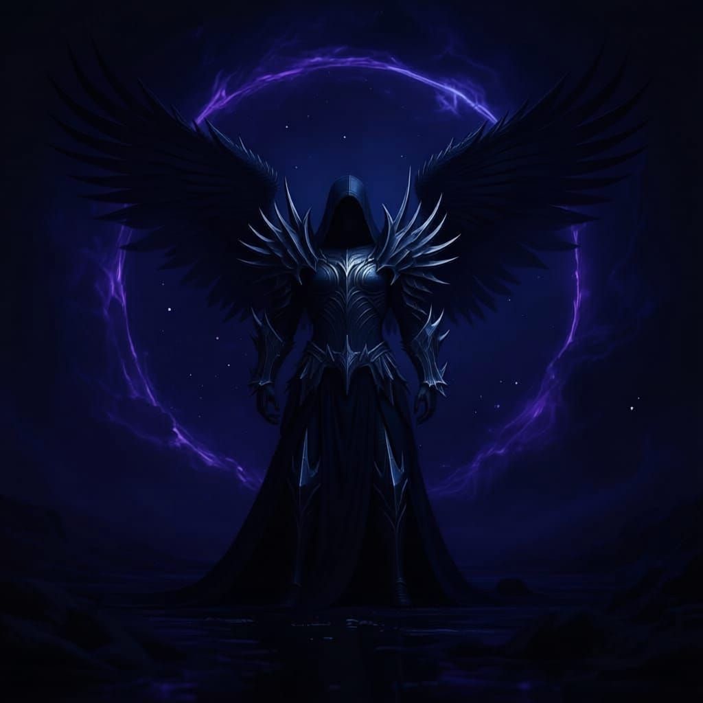 Fallen Angel in Intricate Armor, Fantasy Concept Art