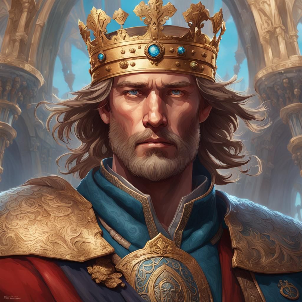 Young King Harald of Wessex: Hyperdetailed Portrait