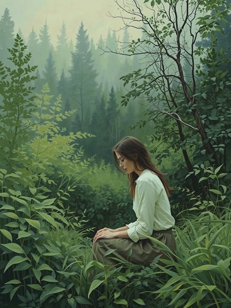 Earthly Abstraction in Green Hues