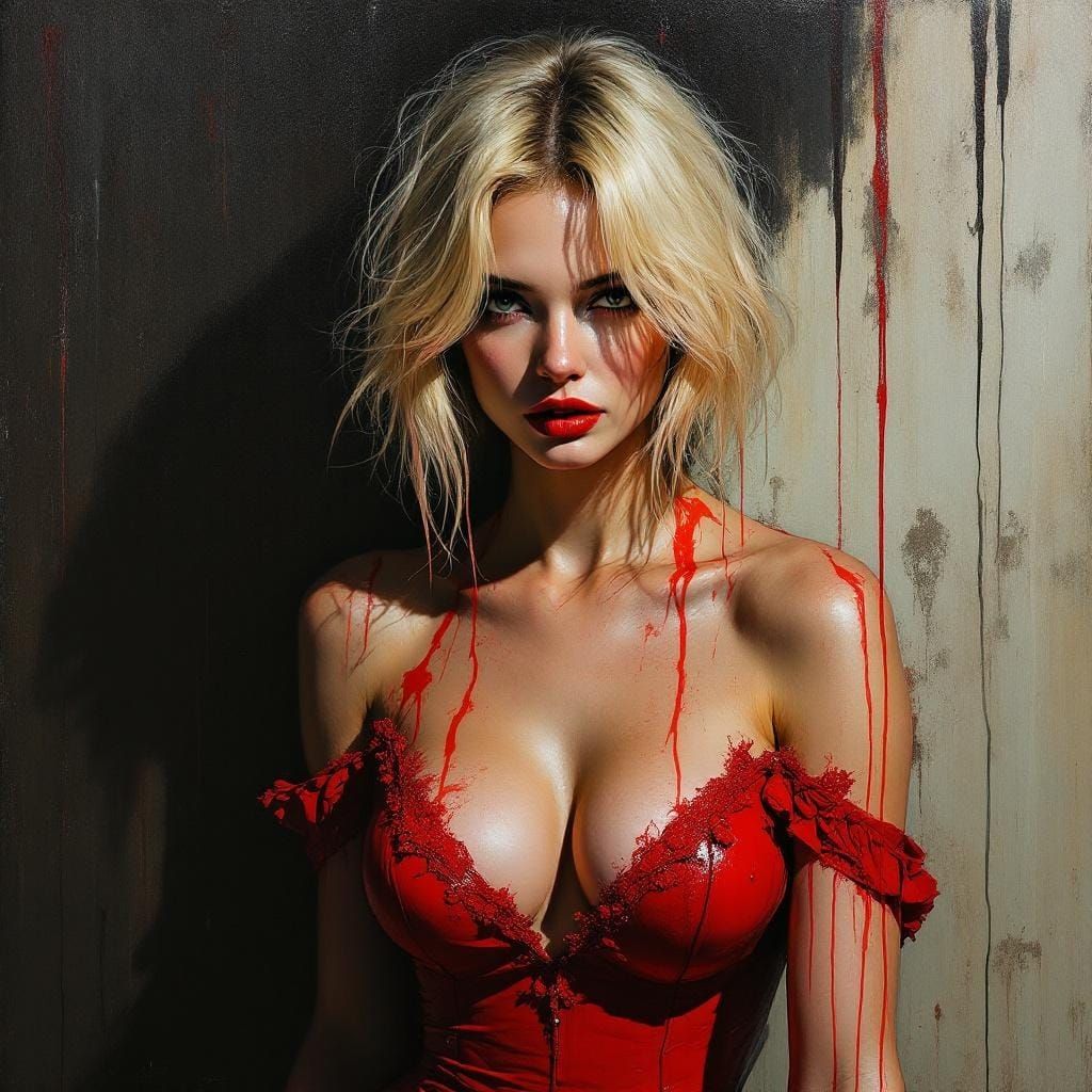 Pin-Up Woman in Film Noir Style