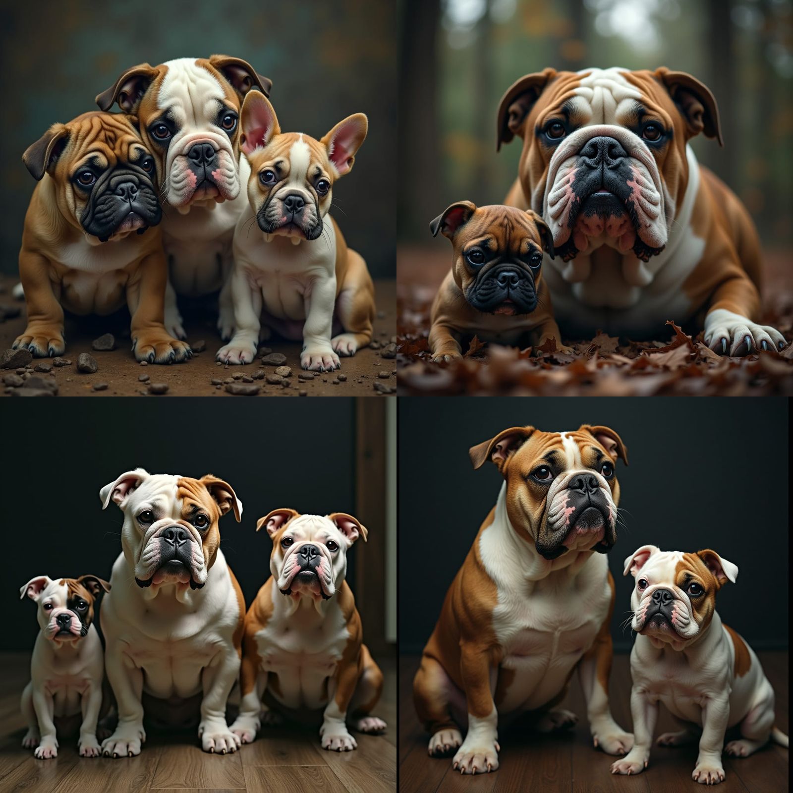 Bulldogs Posing: A Cinematic Film Still