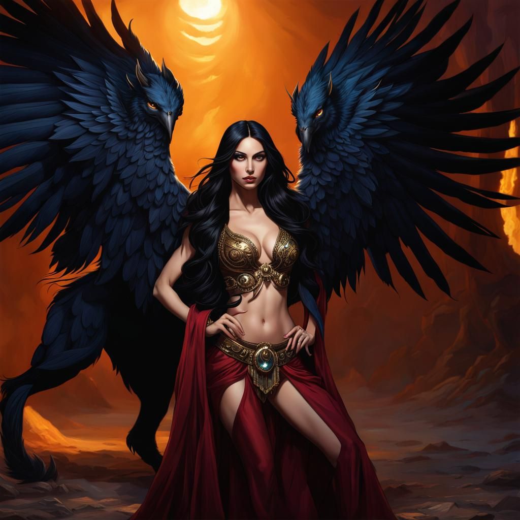 Woman Leads Griffin with Dynamic Lighting