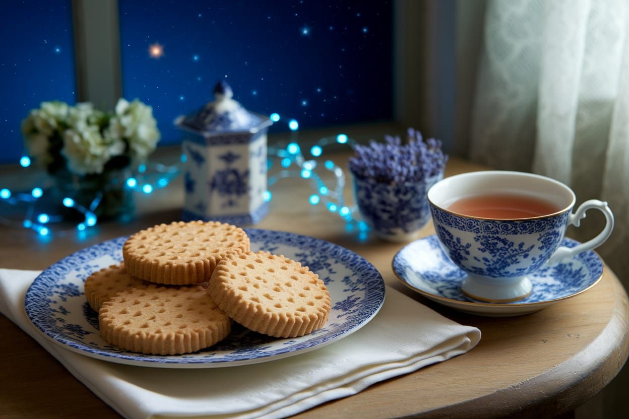 Vintage-Style Shortbread Cookies with Lavender Tea