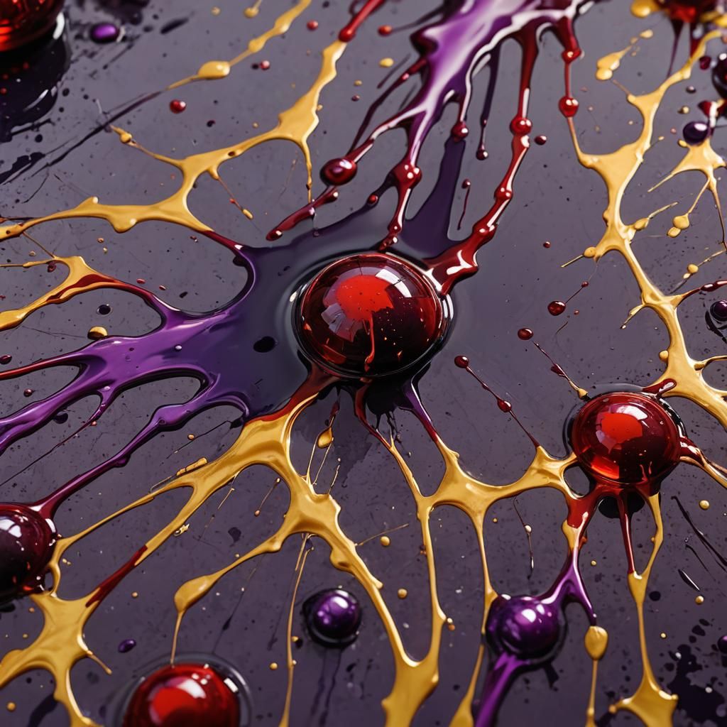 Blood Splatter on Film Lens in Dark Fantasy Art