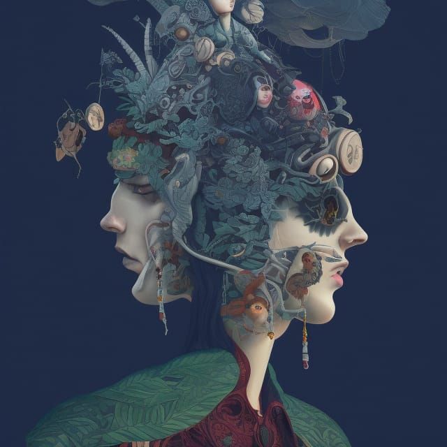 Ornate Fashion Portrait in Oriental Style