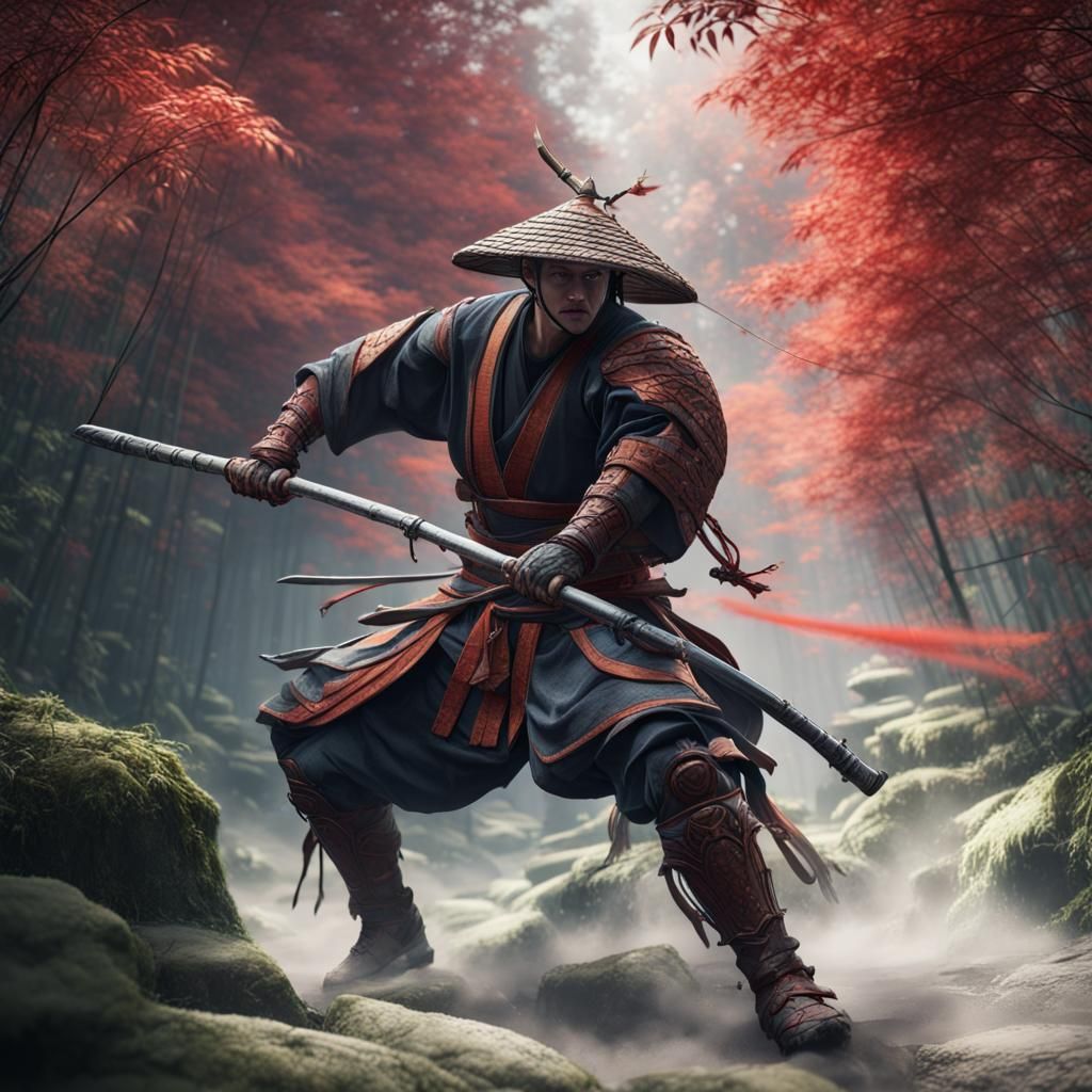 Ronin Fight in Bamboo Forest Concept Art