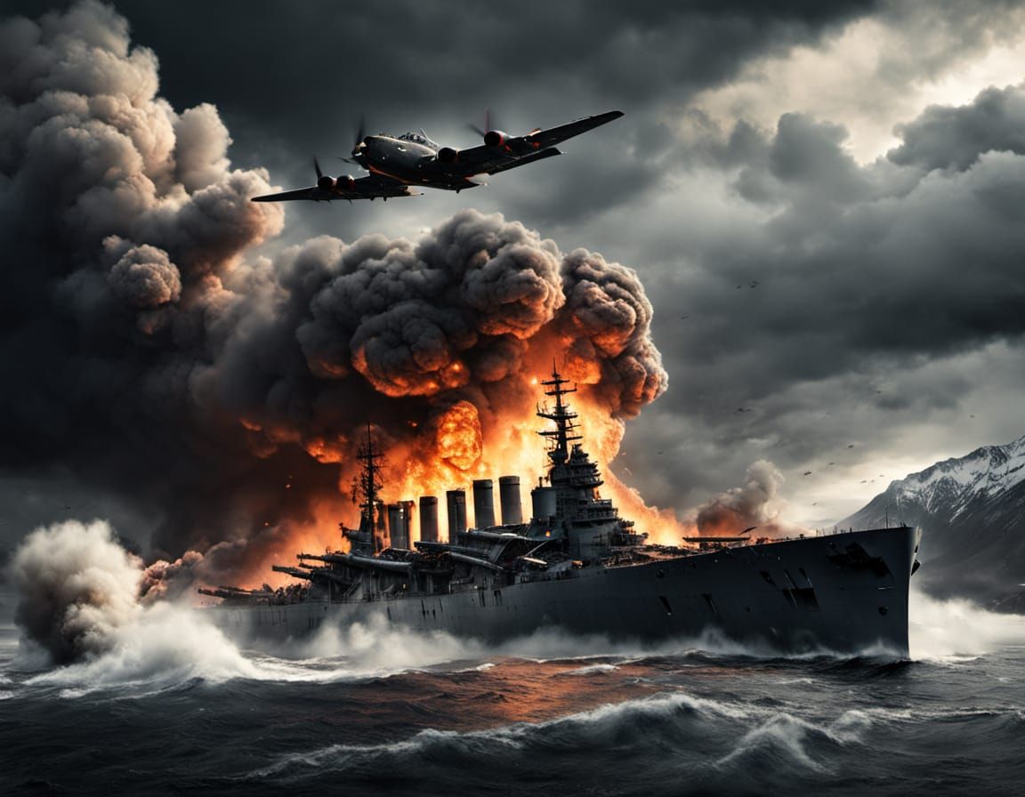 Bombers Engage Tirpitz in Dramatic Fjord Battle