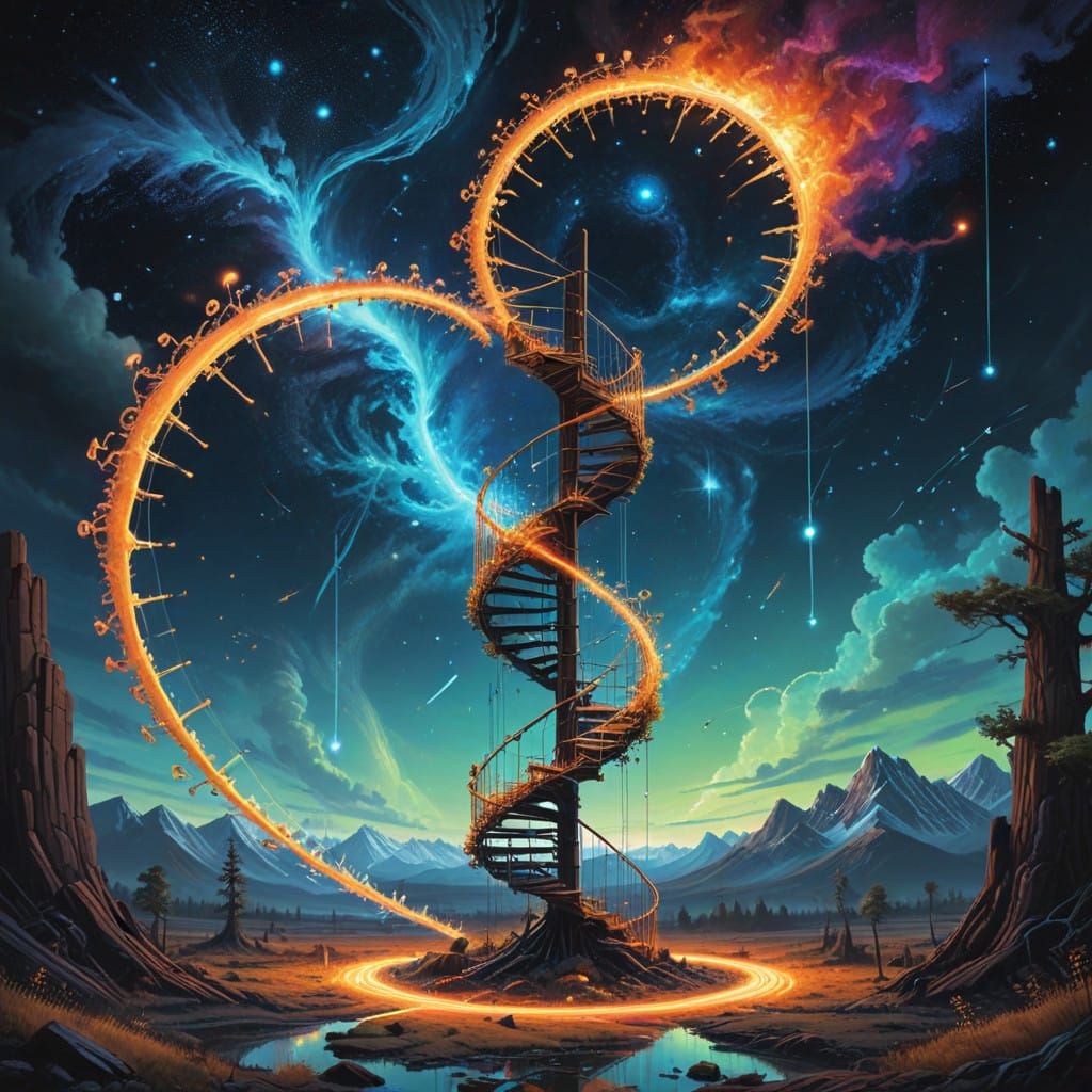 Hyperrealistic Double Helix Structure in a Mathematical Aest...