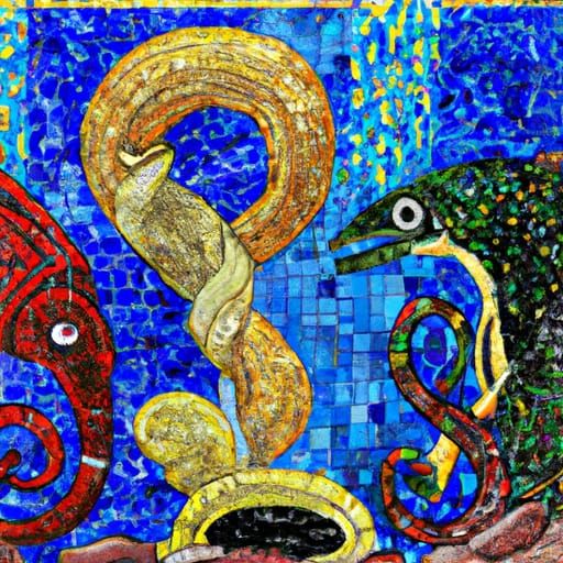 Underwater Mosaic: Eels, Octopuses Argue About Plato