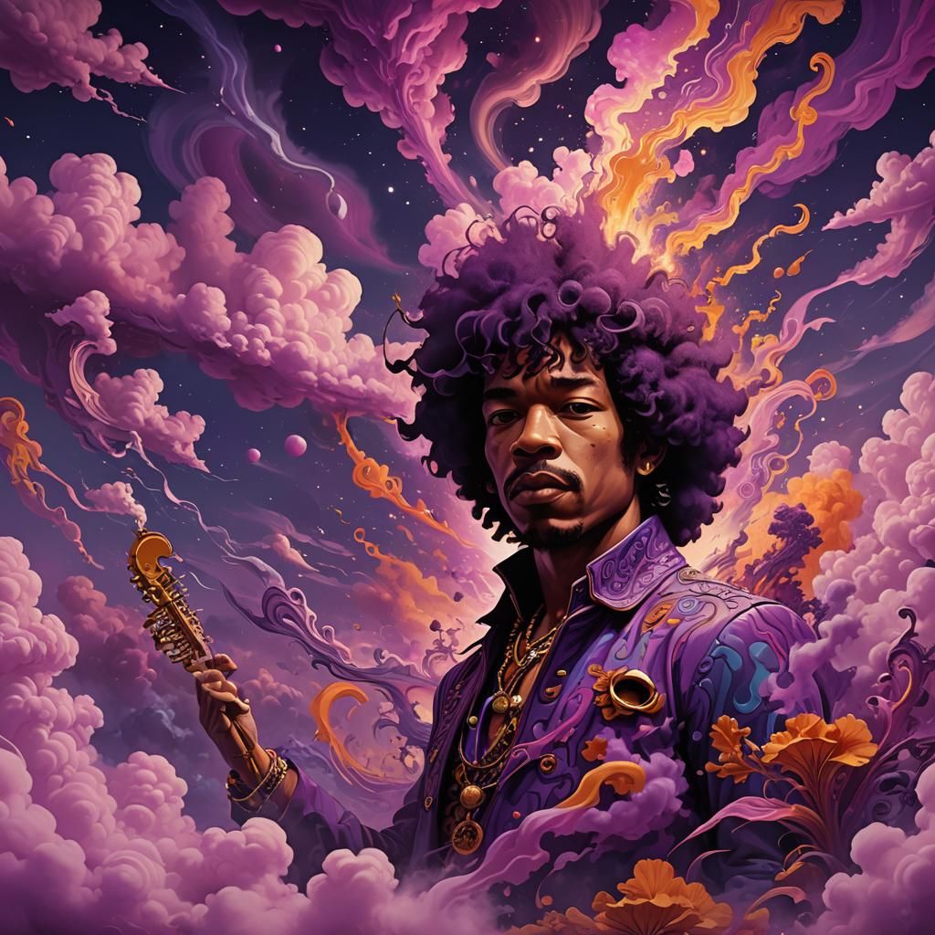 Psychedelic Purple Haze Fantasy Landscape in Deep Color