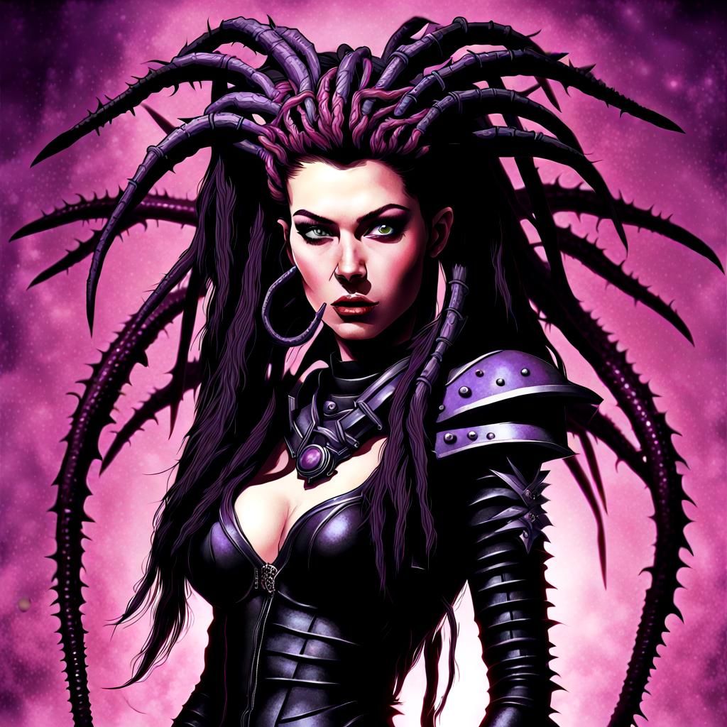 Kerrigan as Goth Queen in 70s Poster Art