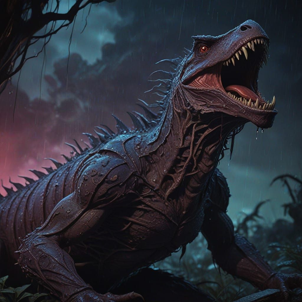 Epic Dark Fantasy Wormoid Monster with Saw-Like Teeth