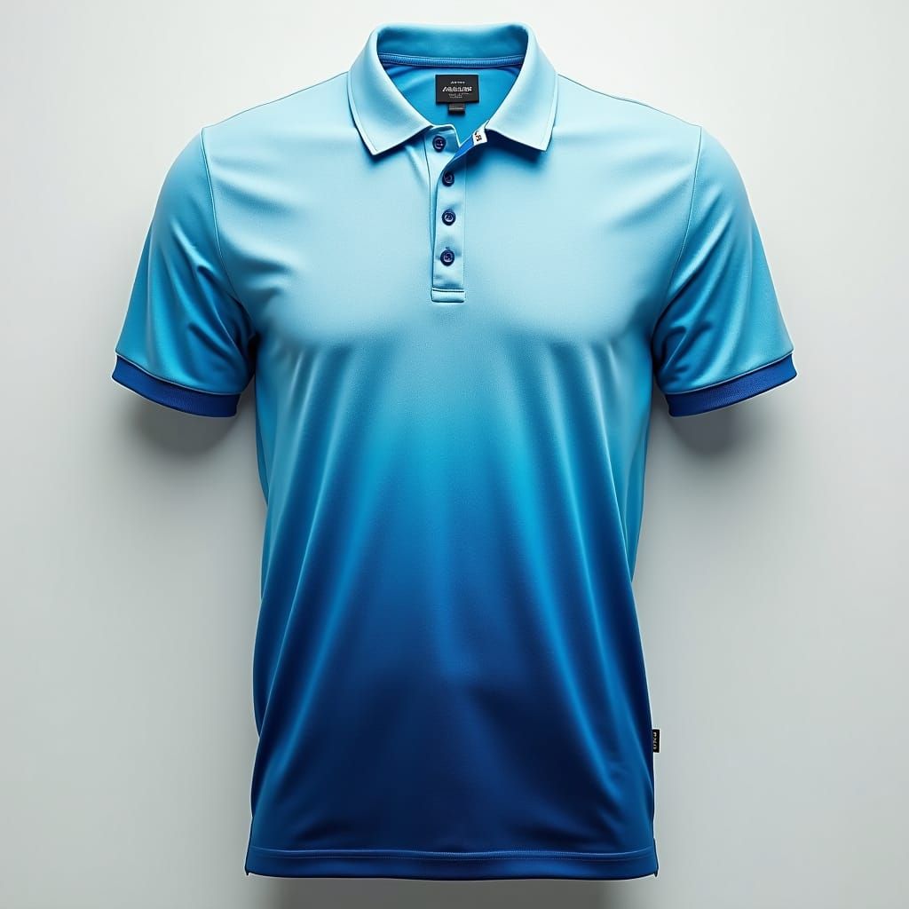 Ombre Polo Shirt with Futuristic Design