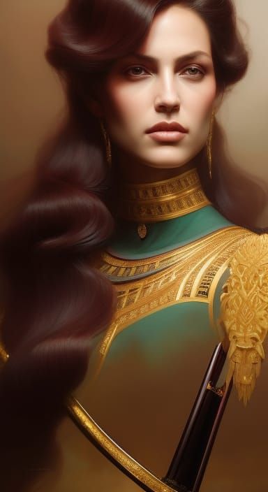 Surreal Hyperrealistic Queen Portrait in Dramatic Lighting