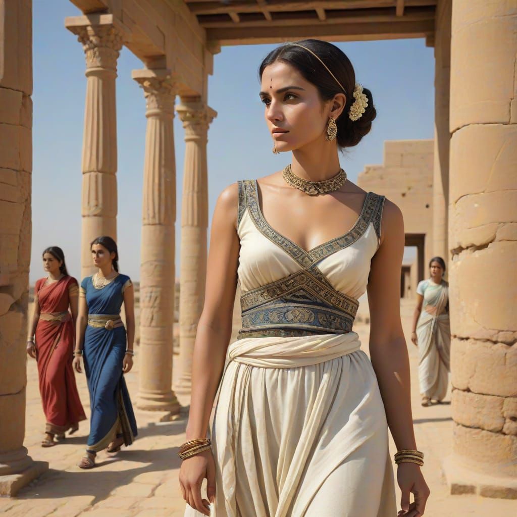 Ancient Roman Woman in 80 CE Attire