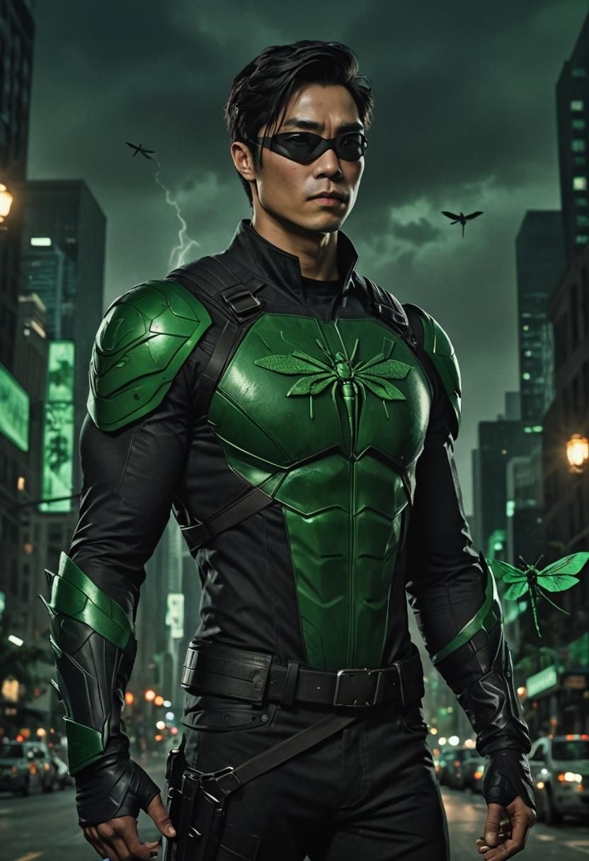 Superhero Vigilante in Chicago: Comic Book Art