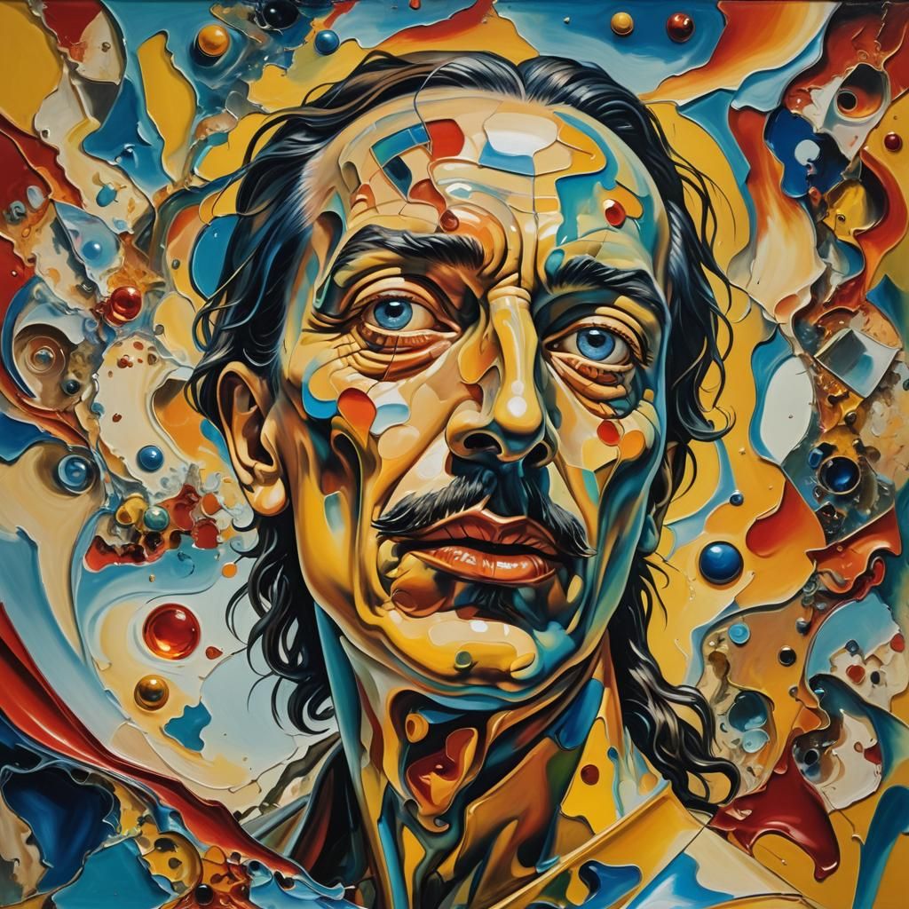 Surreal Distorted Figure in Dreamlike Oil Painting