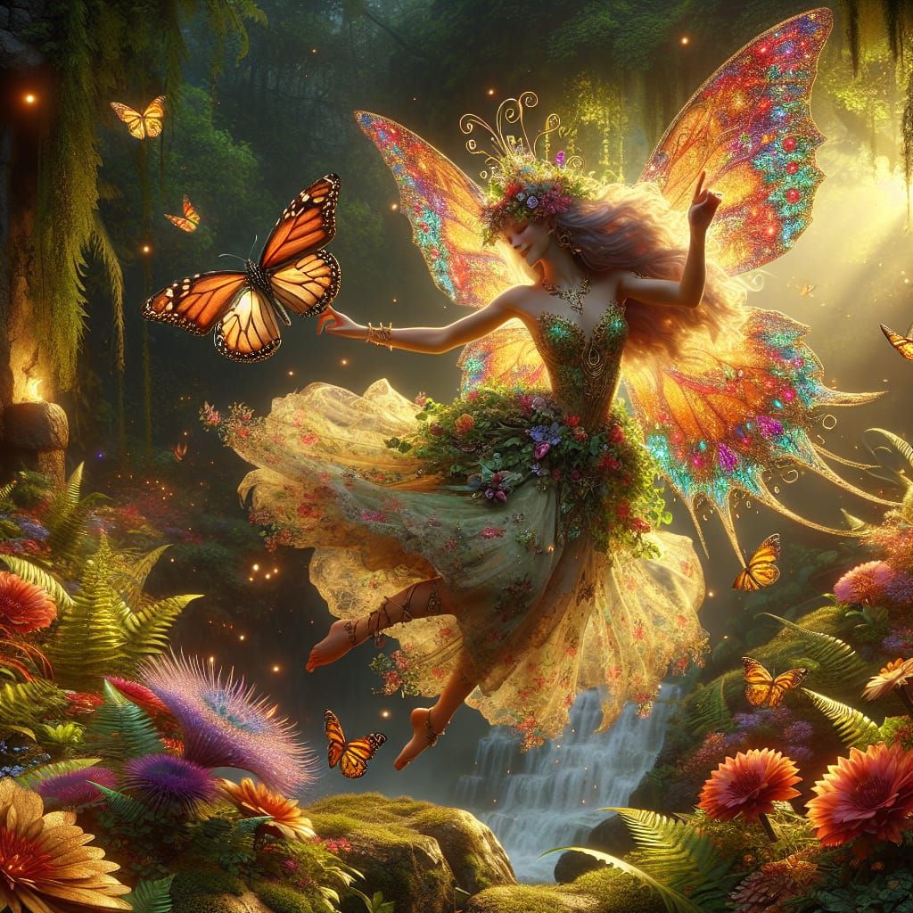 Surreal Fairy Dance in Whimsical Magical Realism Style