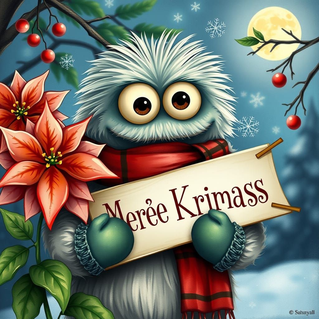 Whimsical Winter Monster Celebrates Meree Krimass in a Delic...