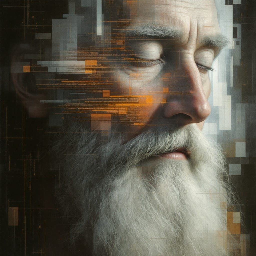 Glitching Renaissance Figures in Corrupted Fresco Style