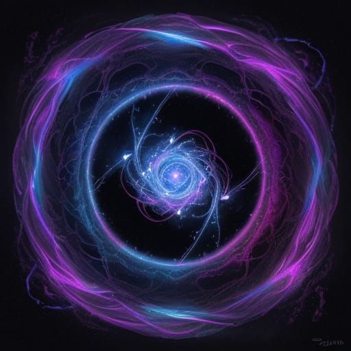 Cosmic Entity Displays Elements in Ethereal Digital Painting
