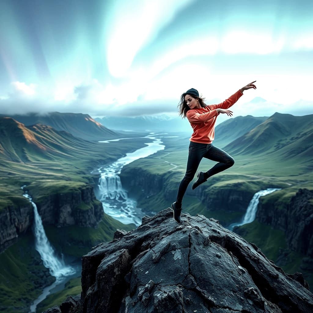 Ballet Dancer in Icelandic Landscape