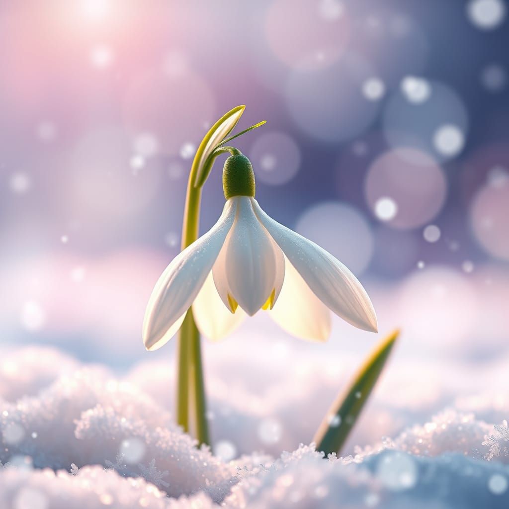 Winter Wonderland Blooms in Hyperrealistic Style