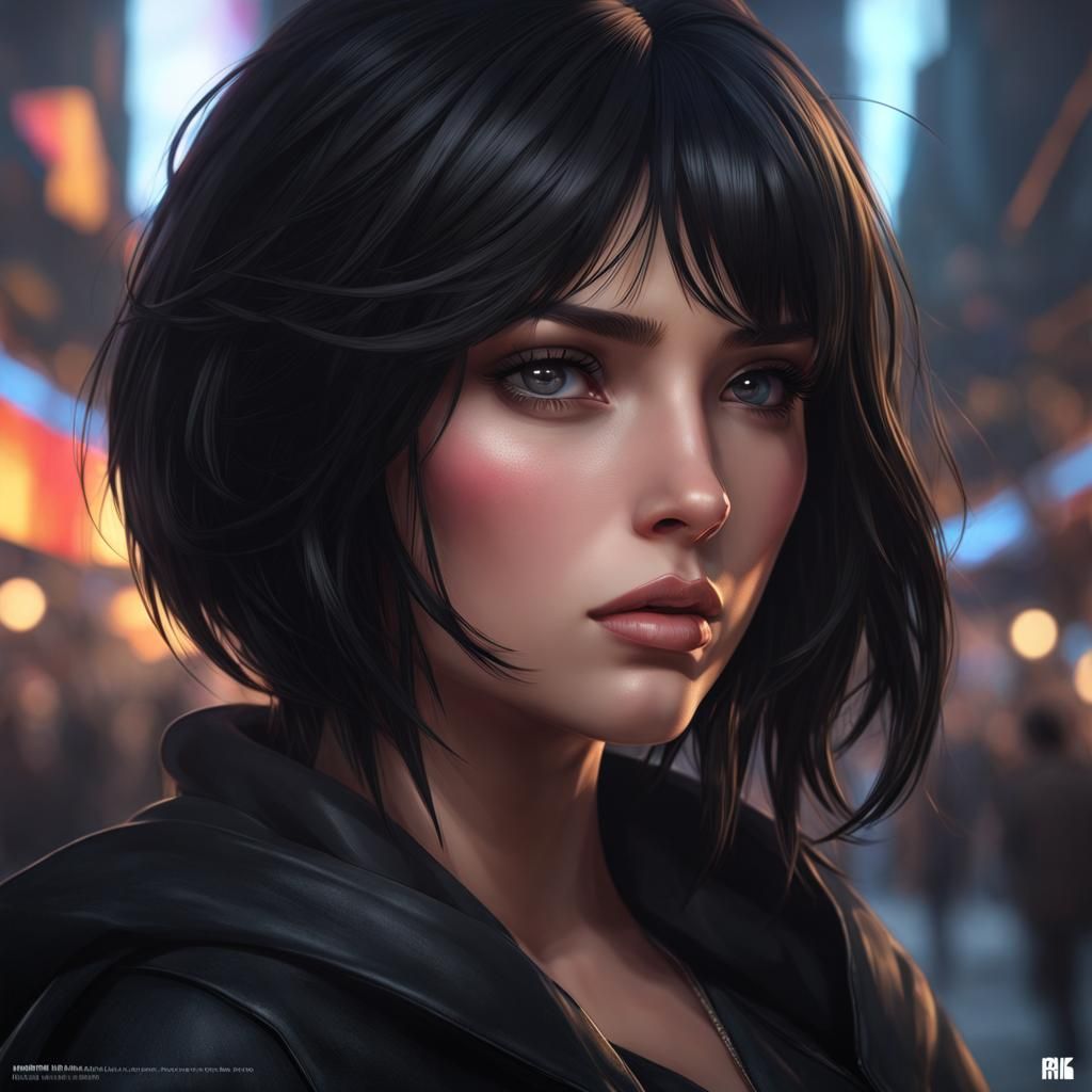 Melancholic Girl Portrait with Dynamic Lighting