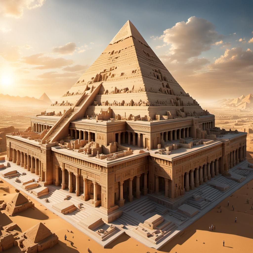 Steampunk Egyptian Necropolis in Escher Style