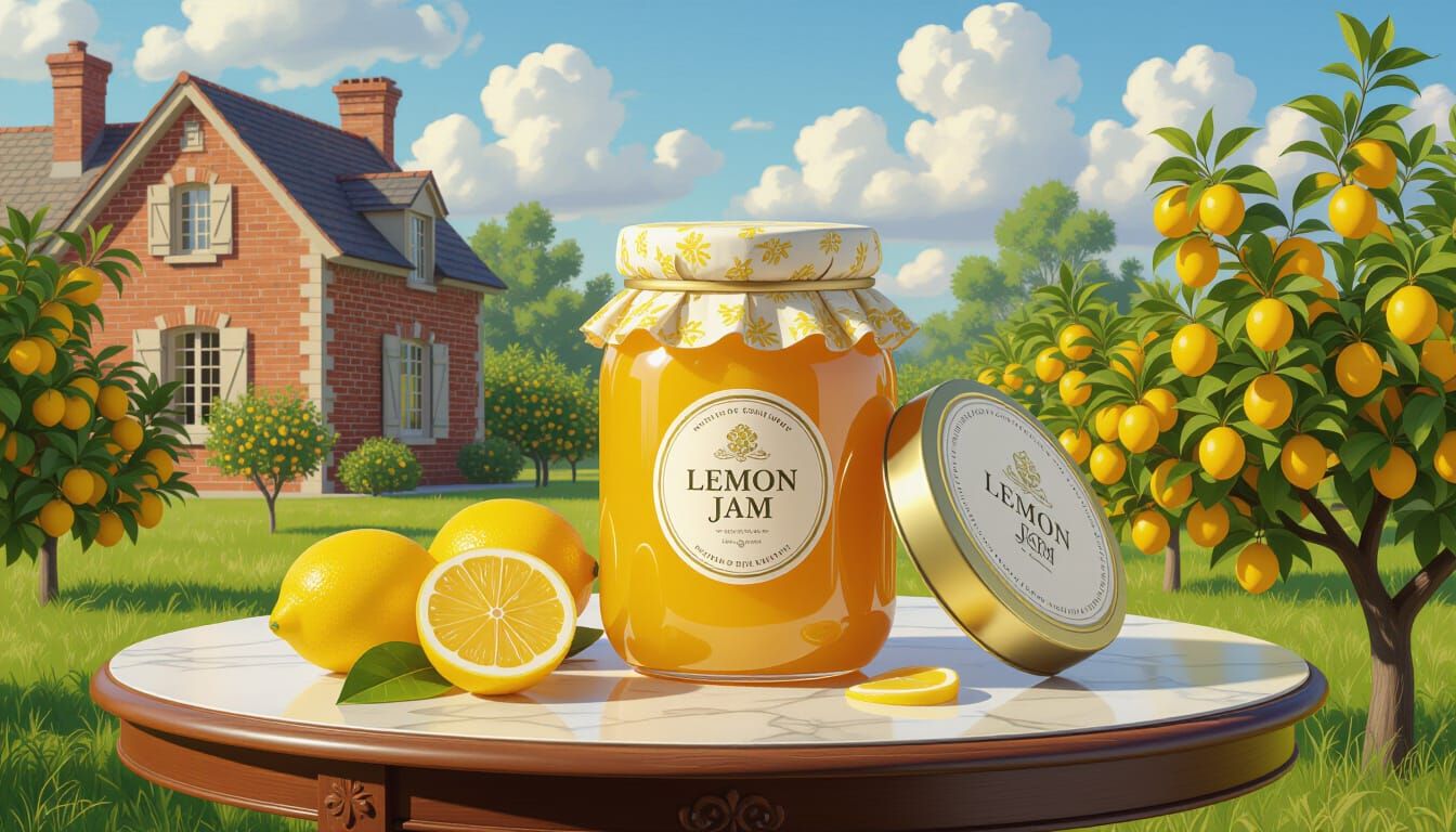 Luxurious Lemon Jam Jar on Royal Table