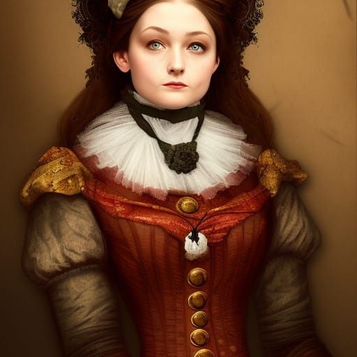 Victorian Cat-Woman Portrait: Detailed Fantasy Art