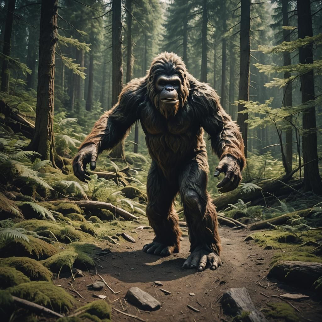 Cinematic Bigfoot Film Still in 35mm