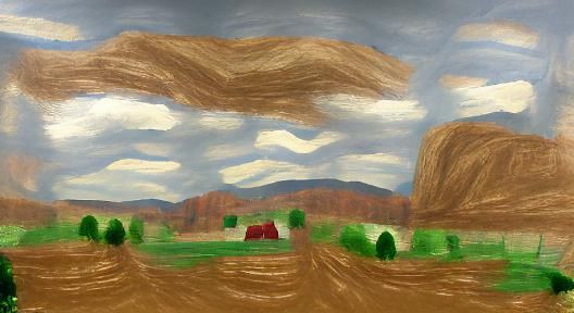 American Realism Landscape: Serene Rural Scene