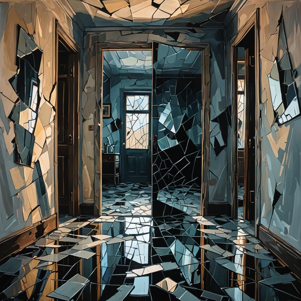 Fractured Reflections: Expressionistic Visions in a Dimly Li...