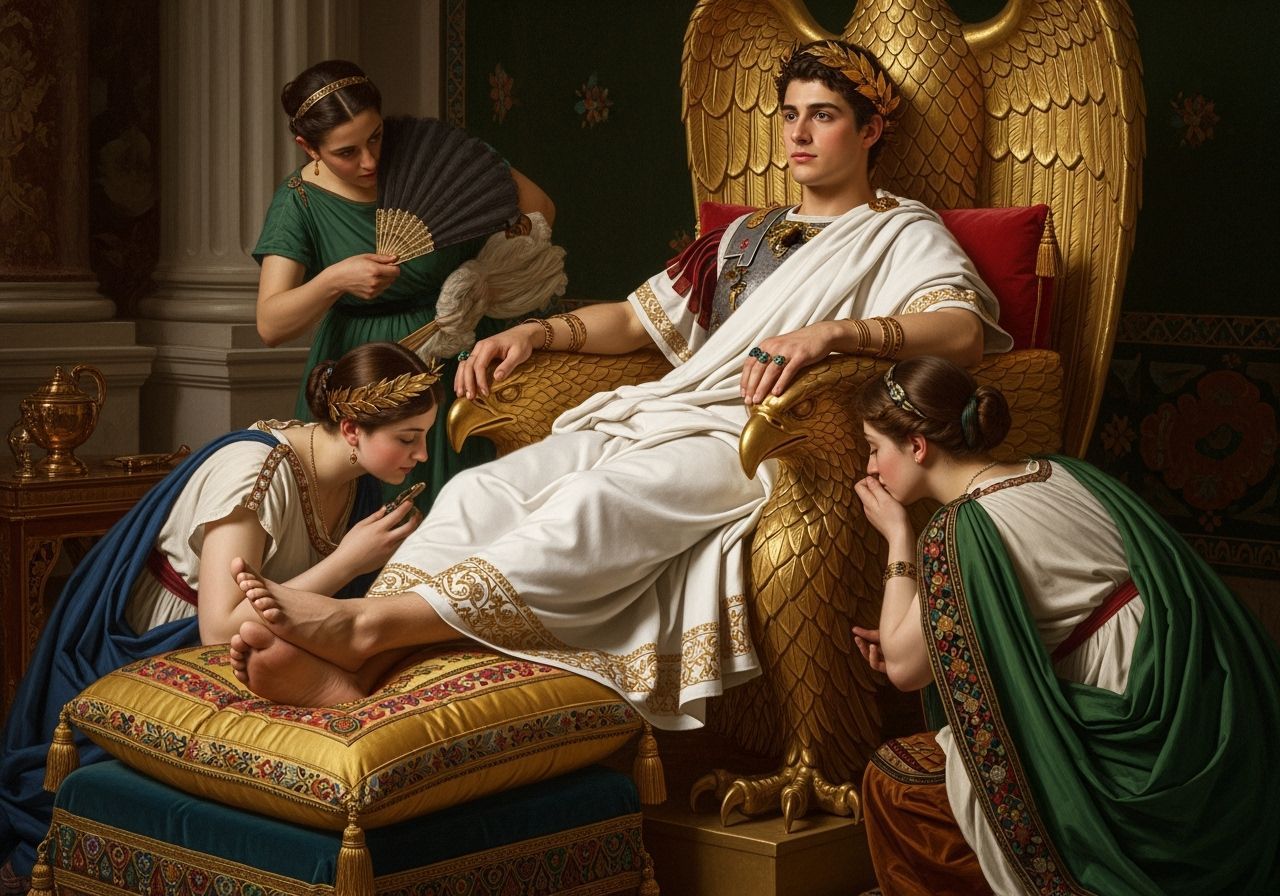 Young Emperor on Eagle Throne, Baroque Style