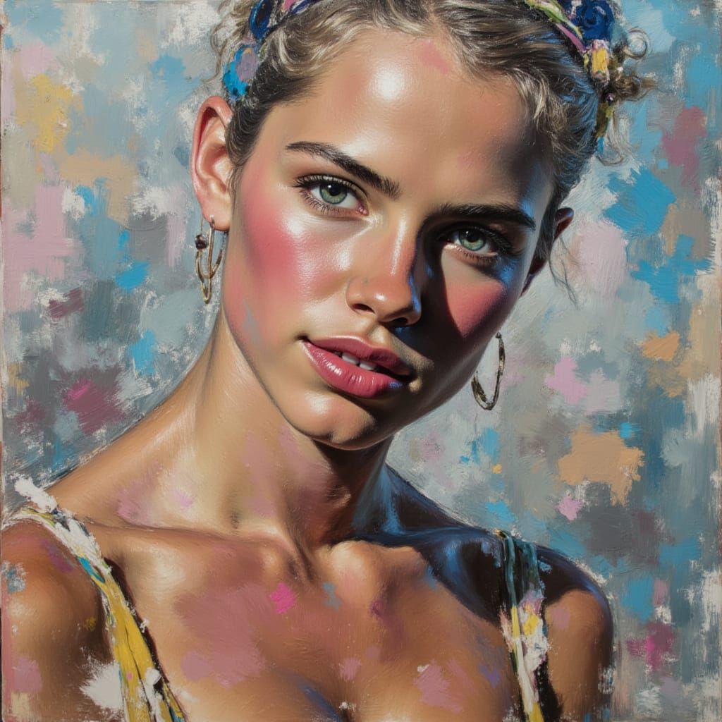 Dramatic Impasto Painting with Chalk Details