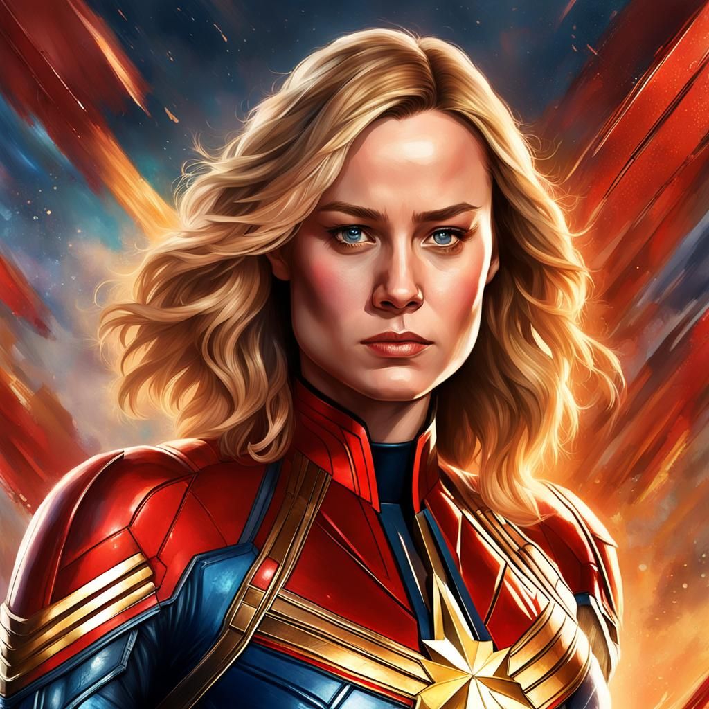 Captain Marvel Portrait in Artgerm Style, 8k