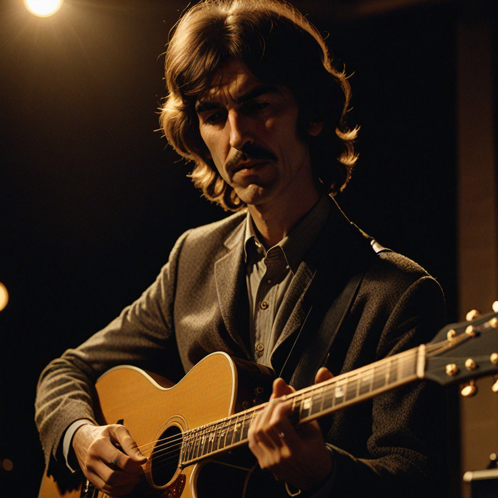 George Harrison in Moody Film Noir Style, Reflections of a C...